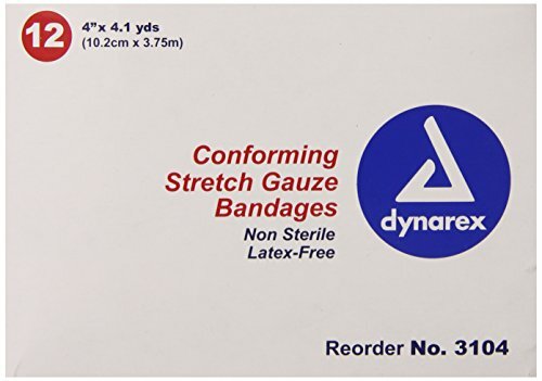 Non-Sterile & Latex-Free Conforming Stretch Gauze Bandages (12 Rolls)