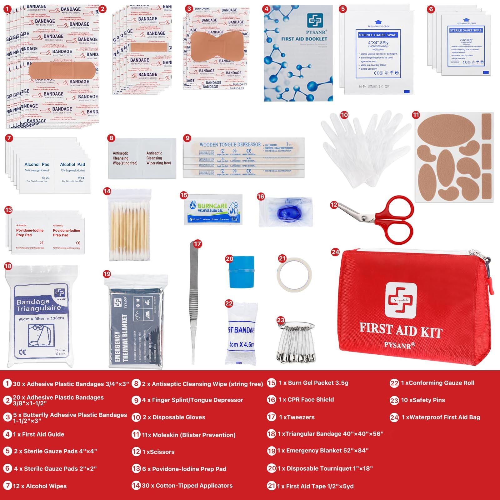 Small First Aid Kit, 150 Piece with Foil Blanket & Scissors, Mini First Aid B…