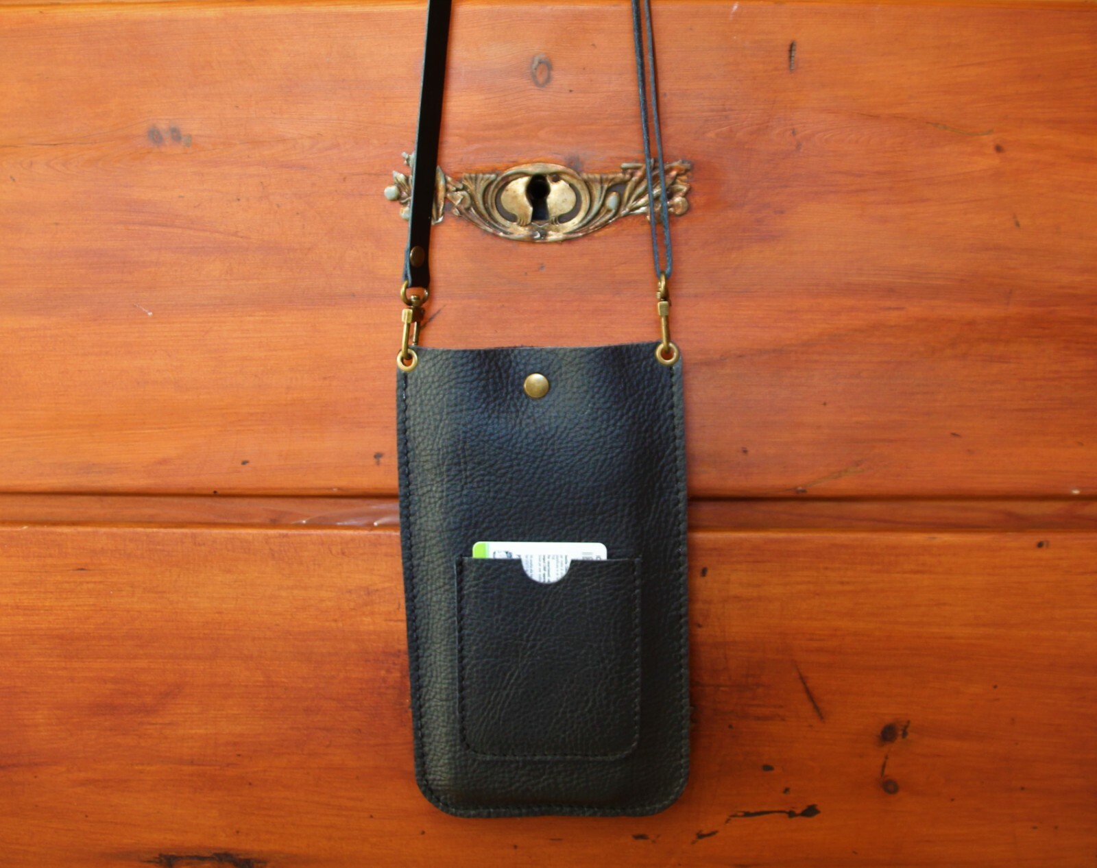 Leather Phone Bag Crossbody Phone Bag, Italian Leather Smartphone Pouch,