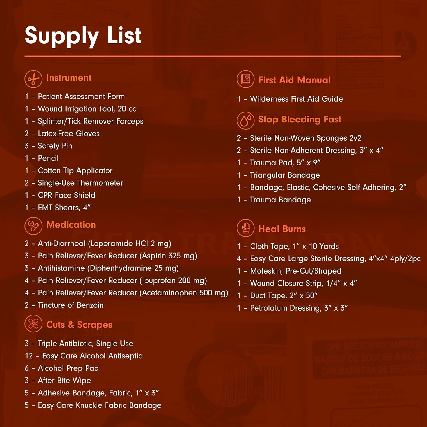 Sportsman Series Medical Kit – 300 – First Aid Kit for Camping, Hiking, Hunting