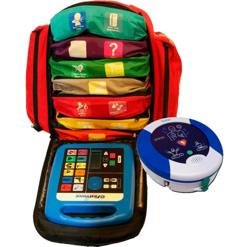 First Voice™ Backpack First Aid Responder Kit with AED