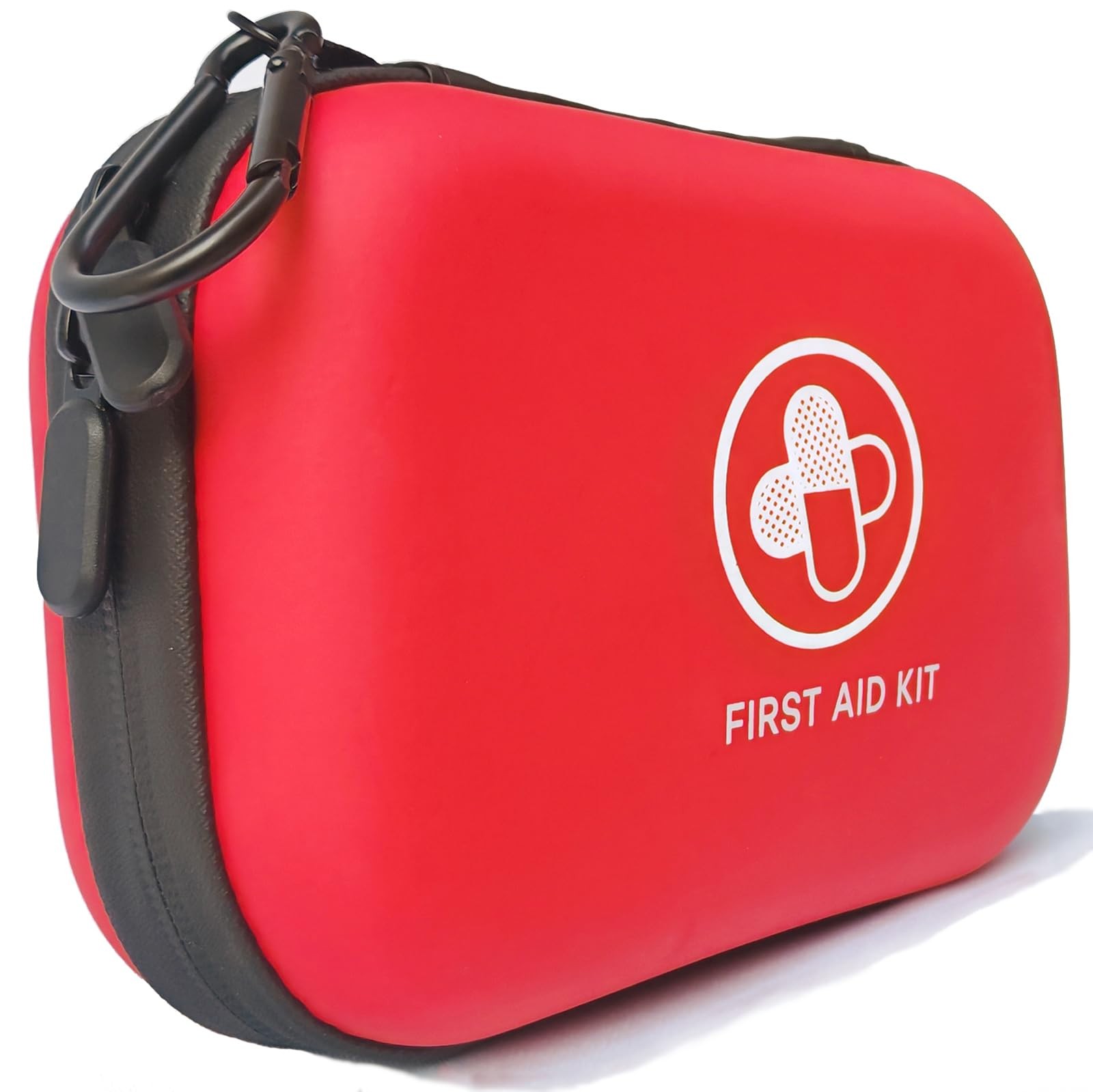 First Aid Kit 152 Piece Waterproof Hard Shell Portable Medical Kit, Red