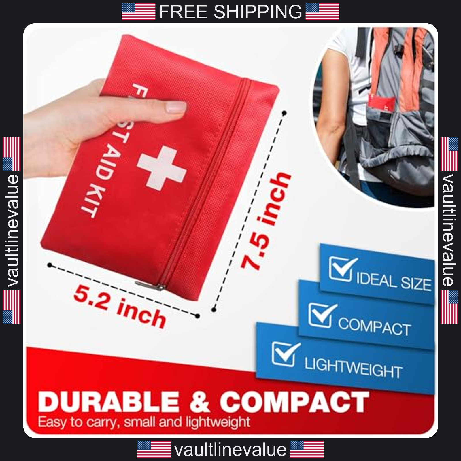 First Aid Kit 107 Piece Emergency Trauma Kit for Home Car Travel Hiking Camping
