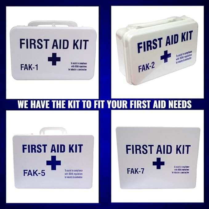 First Aid Kit Minor Emergencies ANSI Weatherproof Plastic Case (FAK1-15P)