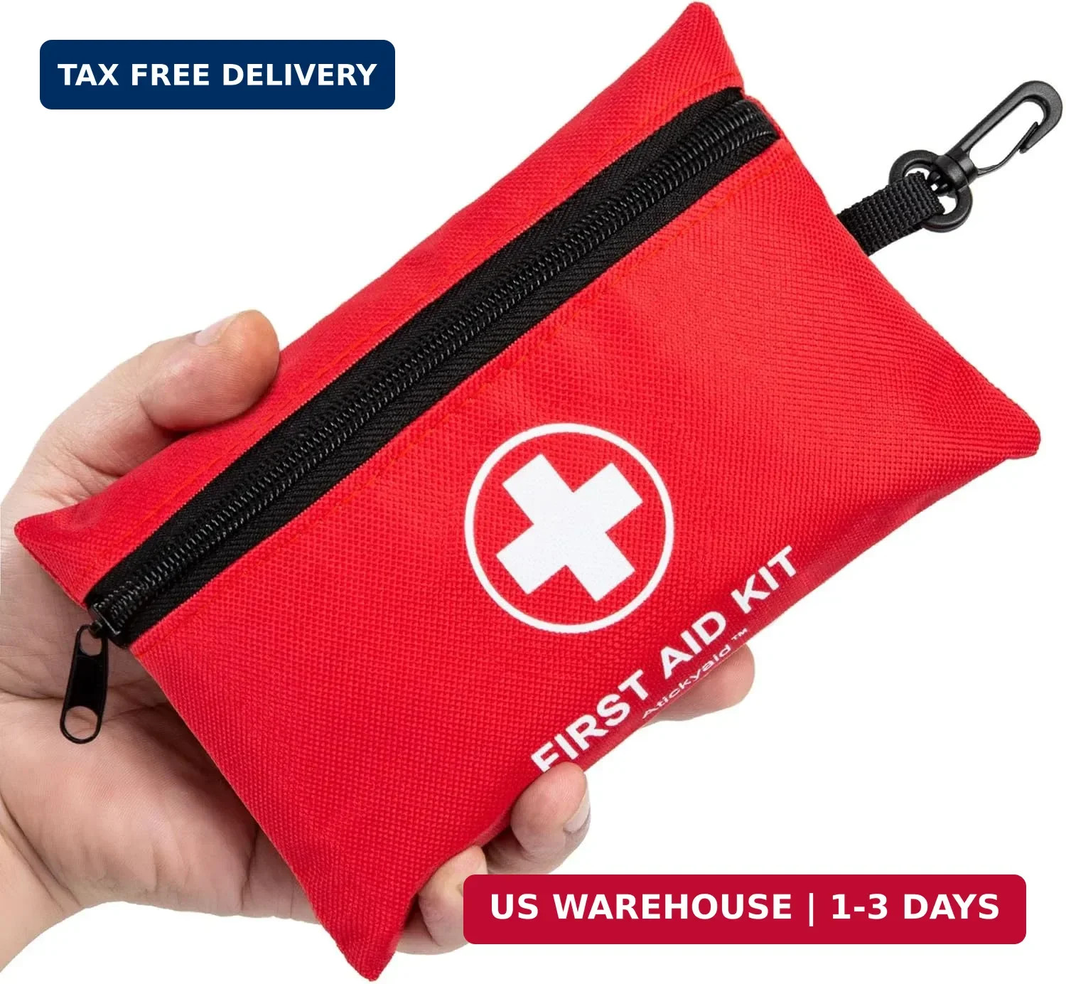 Atickyaid Mini First Aid Kit – 140 Piece Small First Aid Medical Kit for Car, Ho