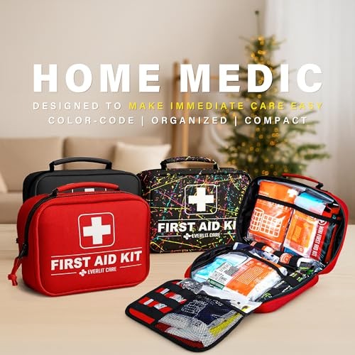 Everlit Care 380 Pcs First Aid Kit All-Purpose Medical Essential Kit for Cuts,