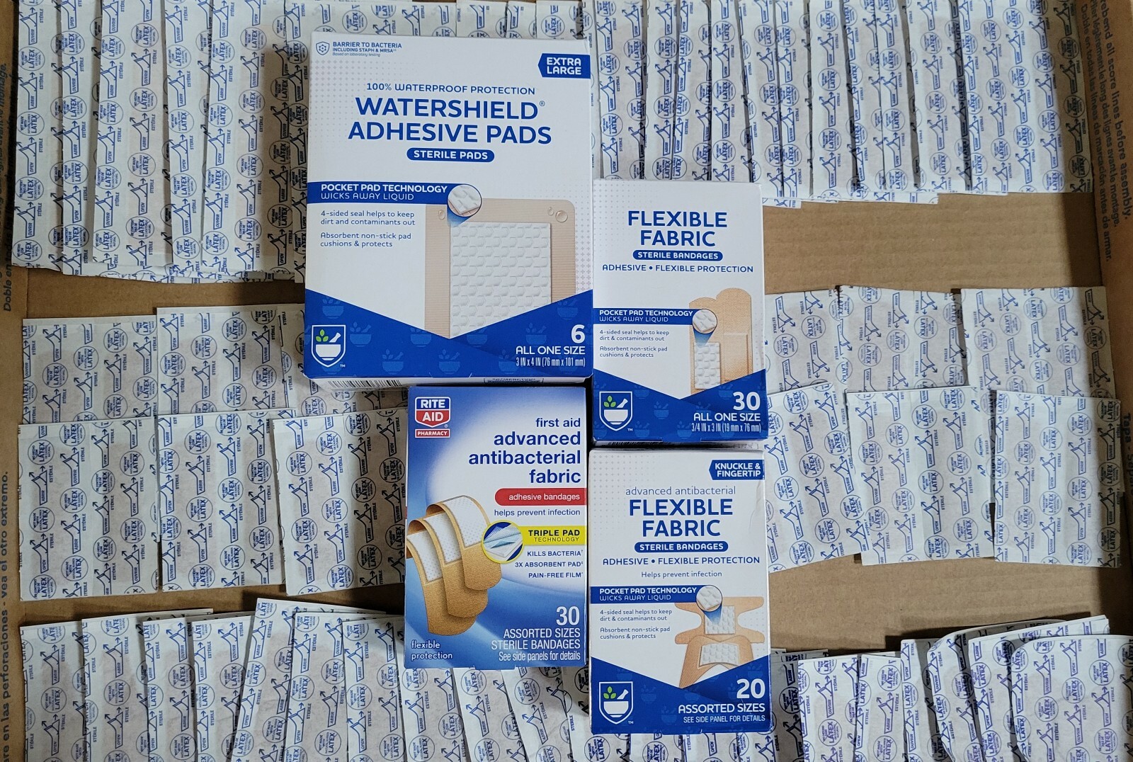 First Aid Bandage Refill Kit 6-3"×4", 30-3/4"×3", 30-Assorted sizes, 20-Knuckle