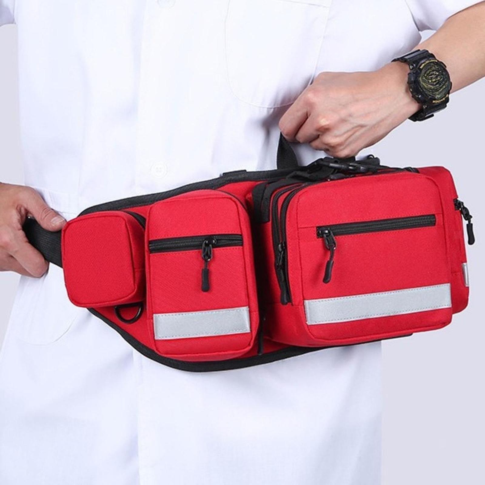 First Aid Waist Bag with Reflective Strip for Camping Outdoor Sports Office