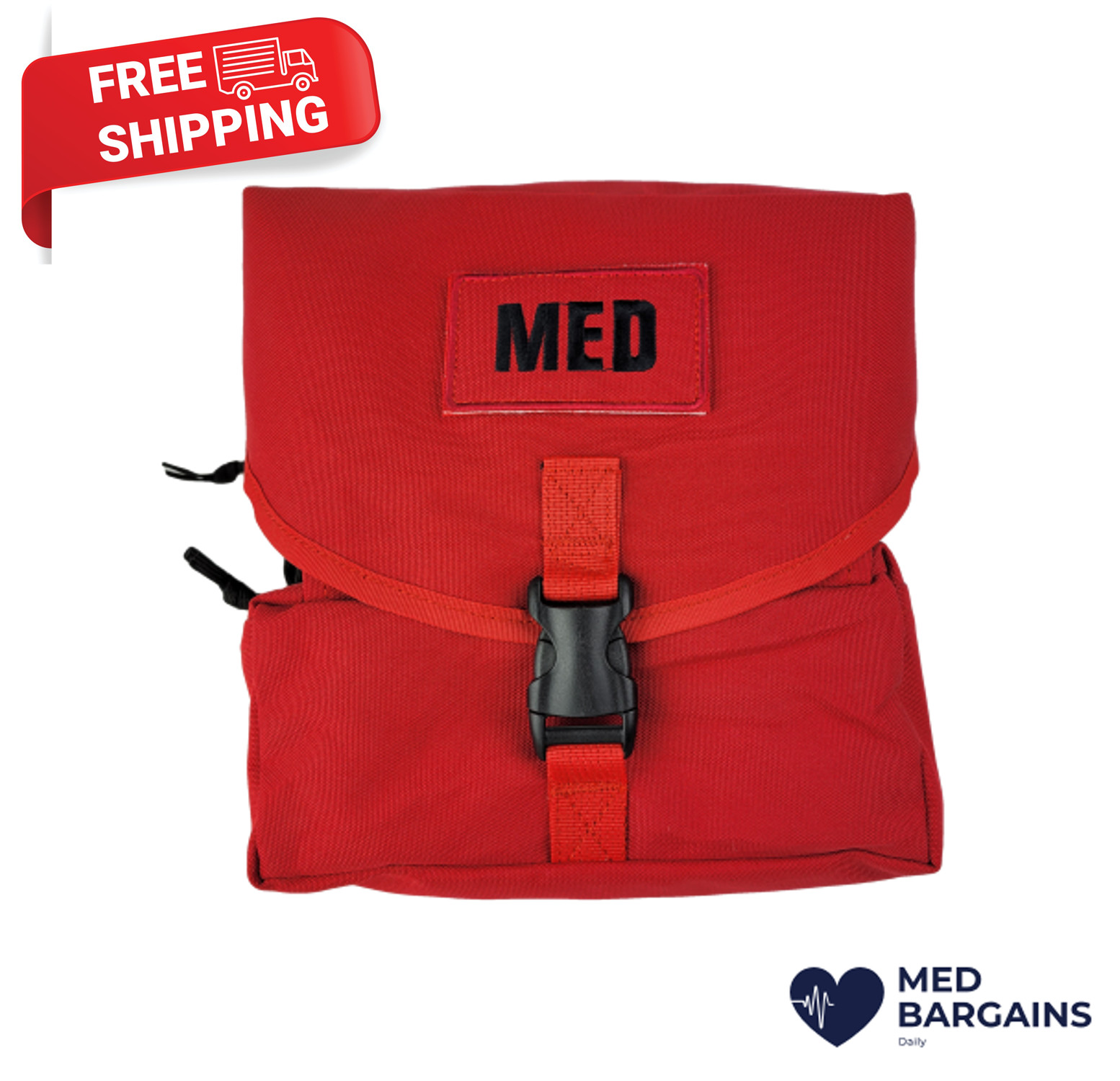 Elite First Aid Military Style M3 MOLLE Compatible Rescue Field Bag – Red