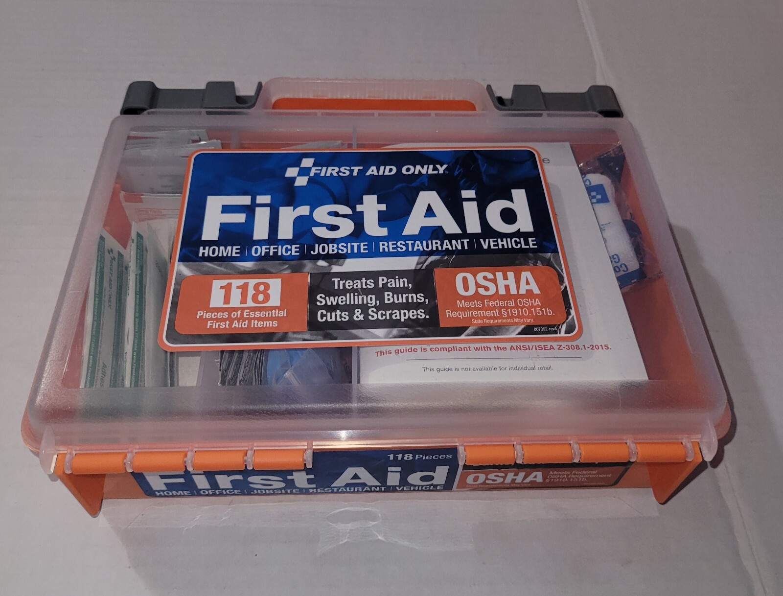 Acme First Aid Kit 118 Pieces Plastic Case Meets Federal OSHA Requirements 91063