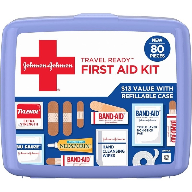 Portable First Aid Kit 80 Piece Wound Care Travel Supplies Home Camping New