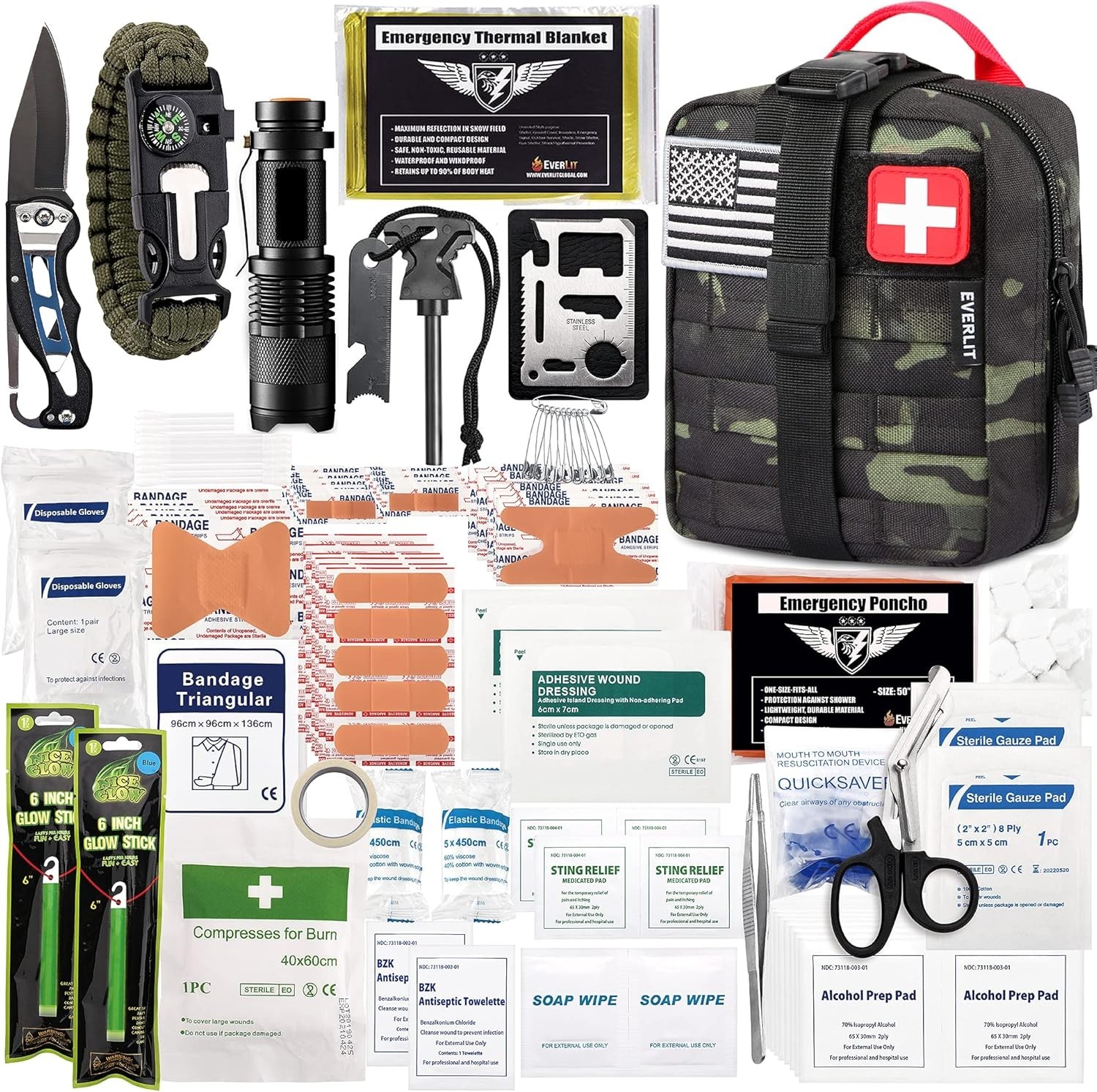 Emergency Trauma Kit with Molle Pouch – Ultimate 250-Piece Gear for Adventures