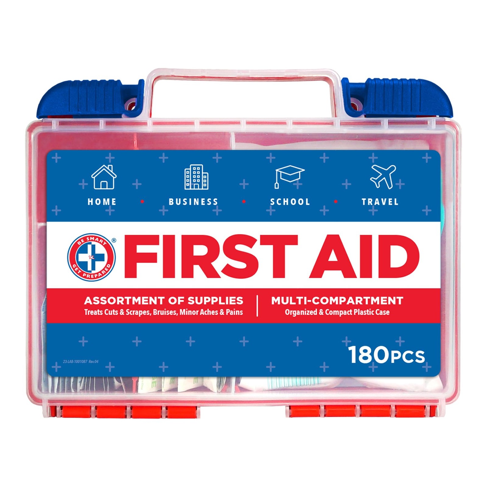 180 Piece First Aid Kit, Home and Work First Aid Kit, Travel First Aid Kit