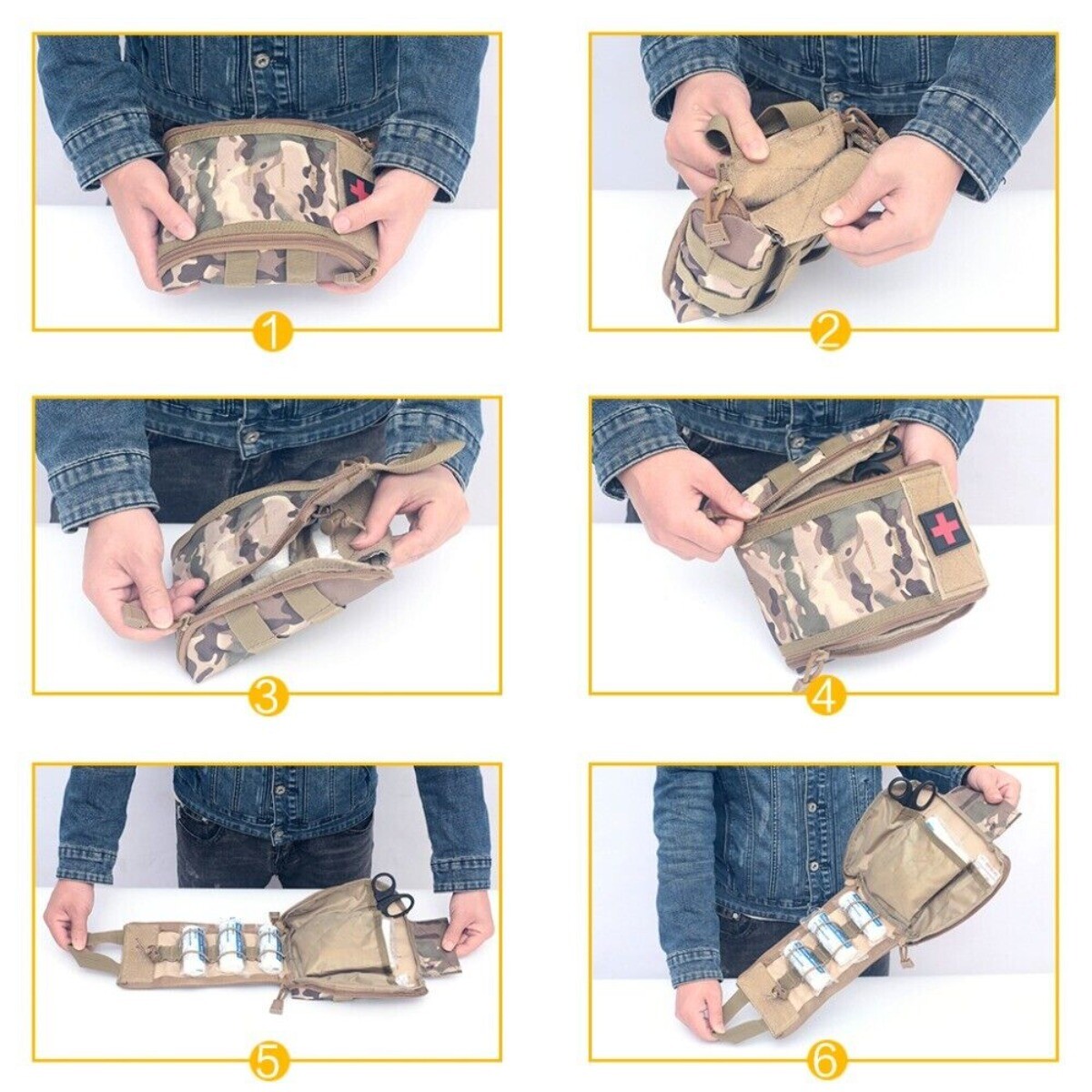 Tactical MOLLE Rip Away EMT First Aid IFAK Pouch Medical Empty Bag (Bag Only)