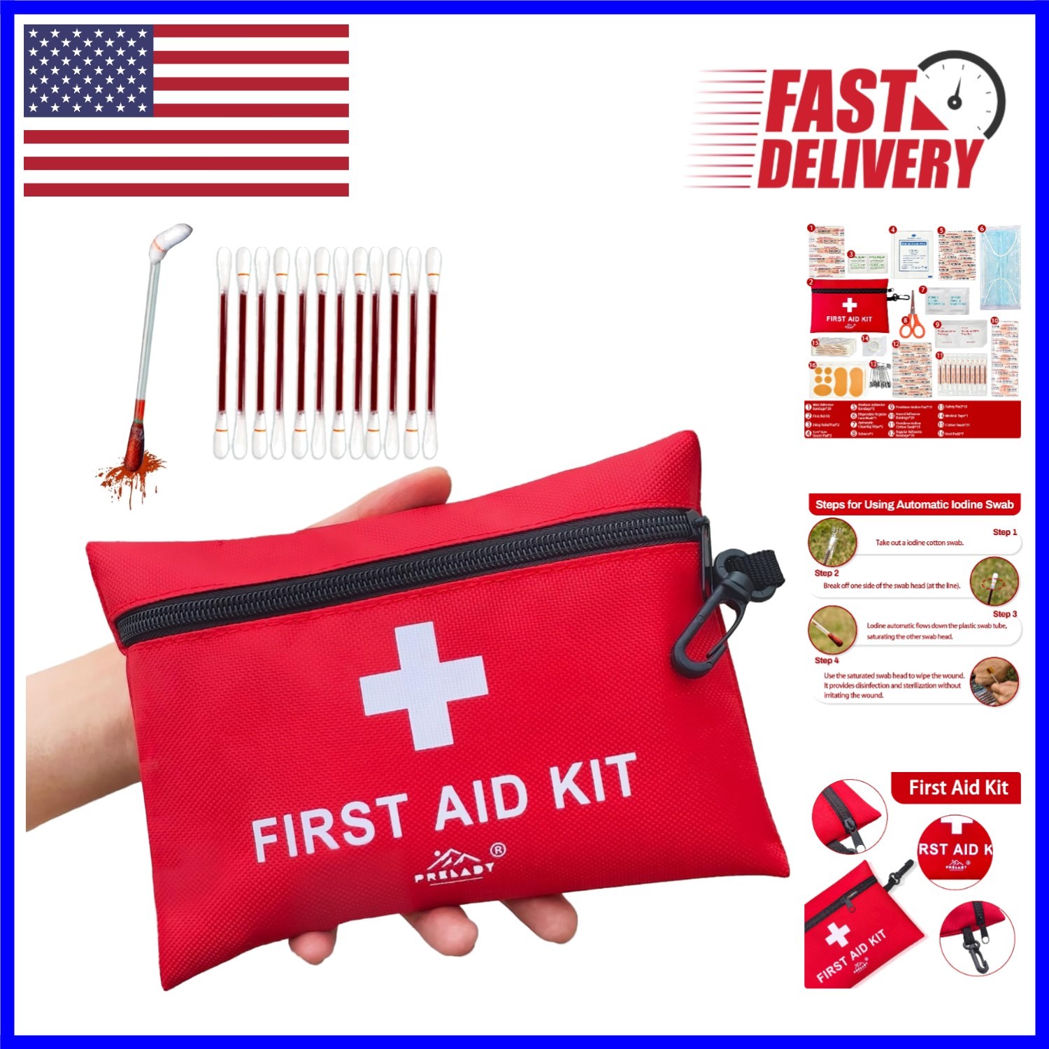152 Piece Small First Aid Kit, Travel Size First Aid Kit TSA Approved, Mini F…