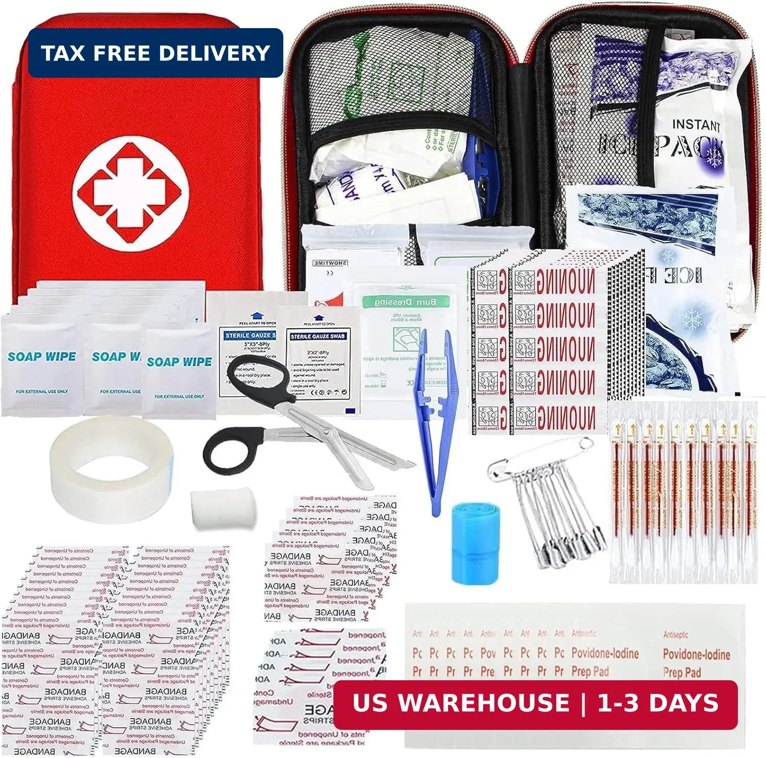 Car First Aid Kits 275Pcs Survival Gear Home Travel Size Small Emergency Kit Tac