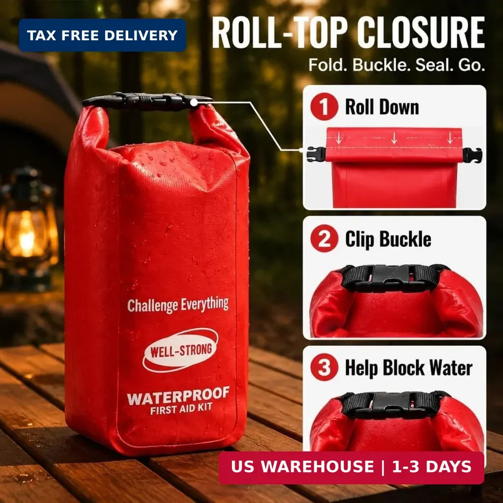 Waterproof First Aid Kit Roll Top Boat Emergency Kit with Waterproof Contents fo