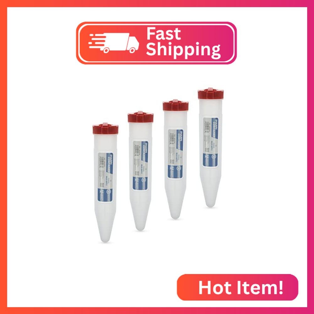 Portable First Aid Transportable Sharps Container with Locking Mechanism by Medi