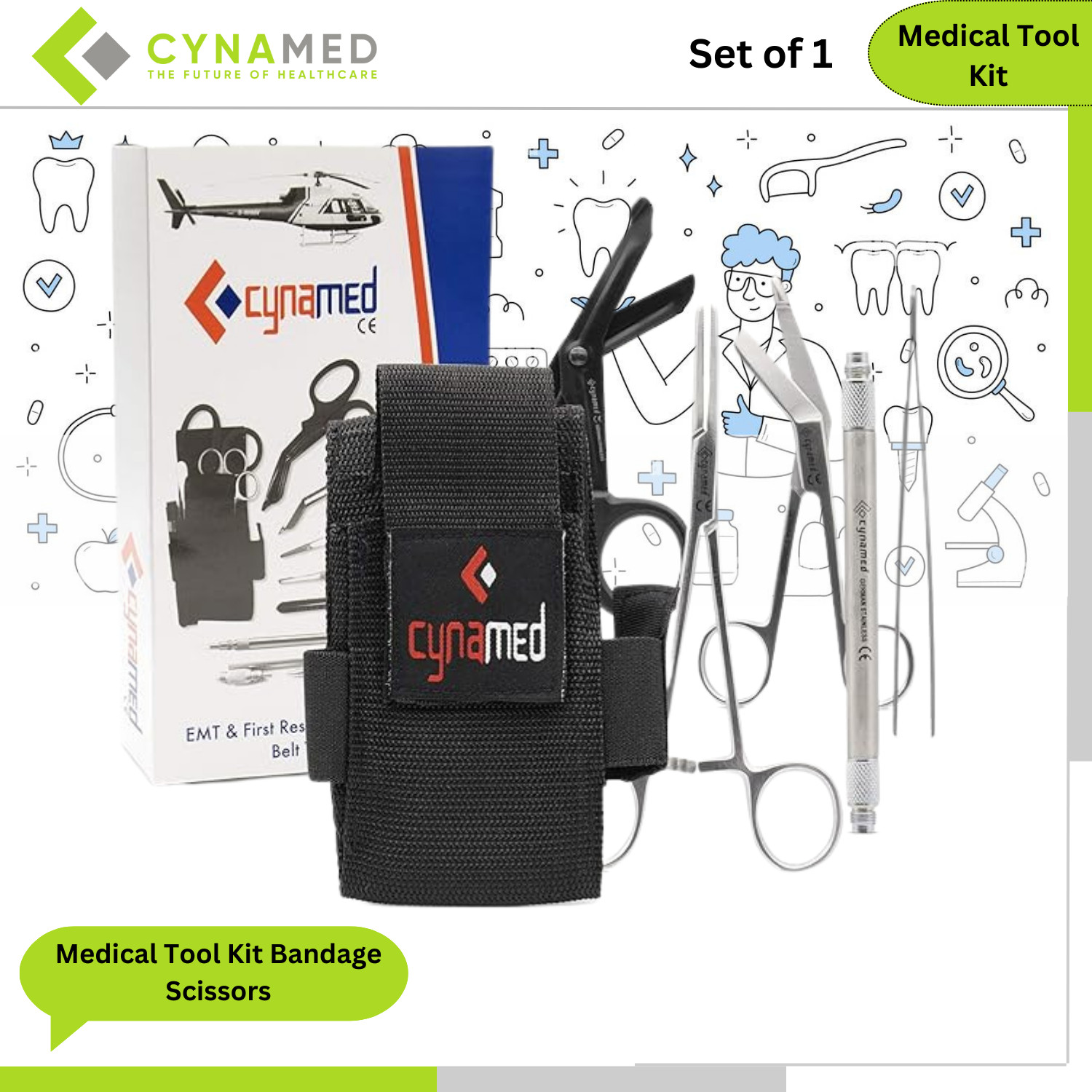 Cynamed First Responder Medical Tool Kit Bandage Scissors Emergency Responders