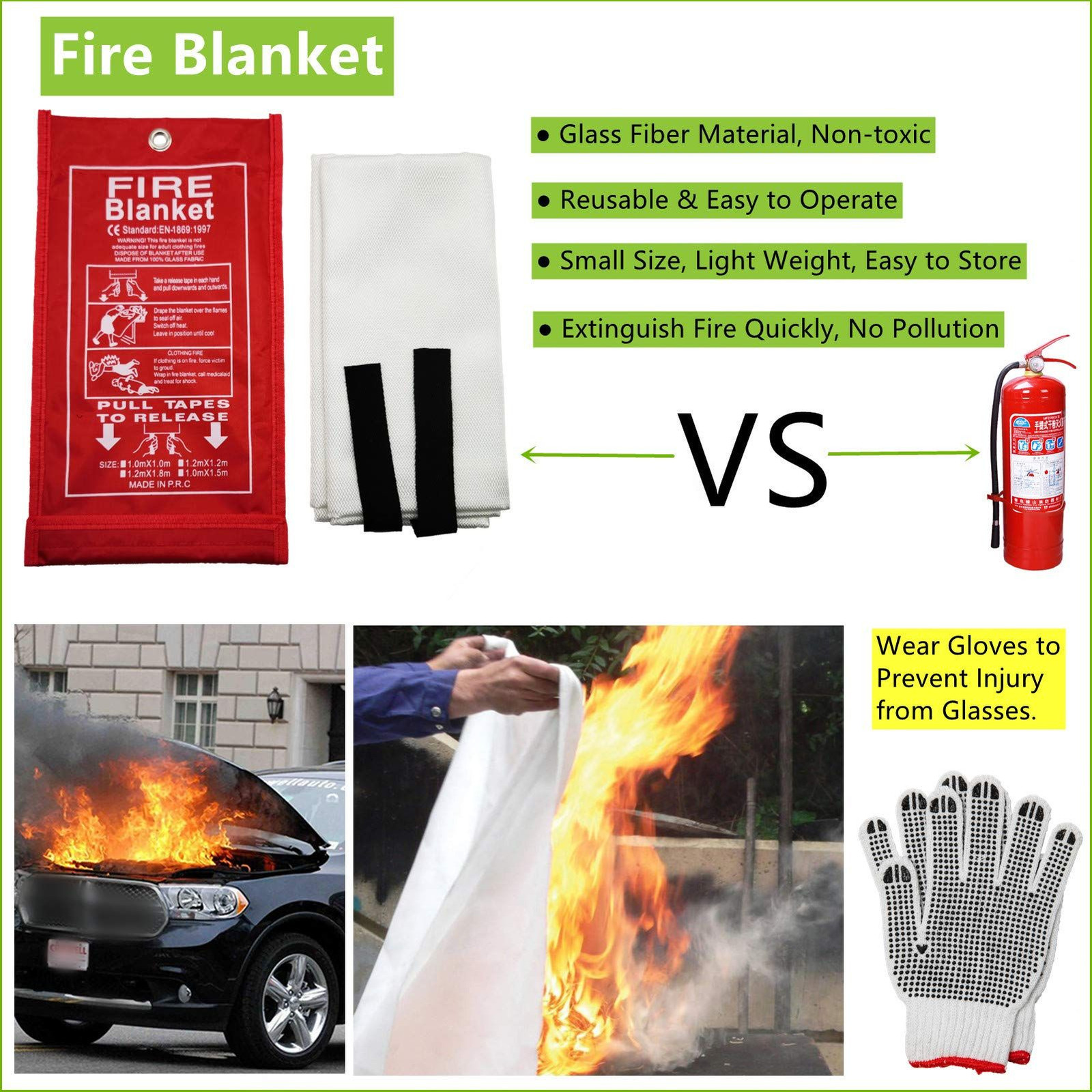 HolaKit 78-Piece Car Emergency Kit – Comprehensive 78 PCS, Green and Black