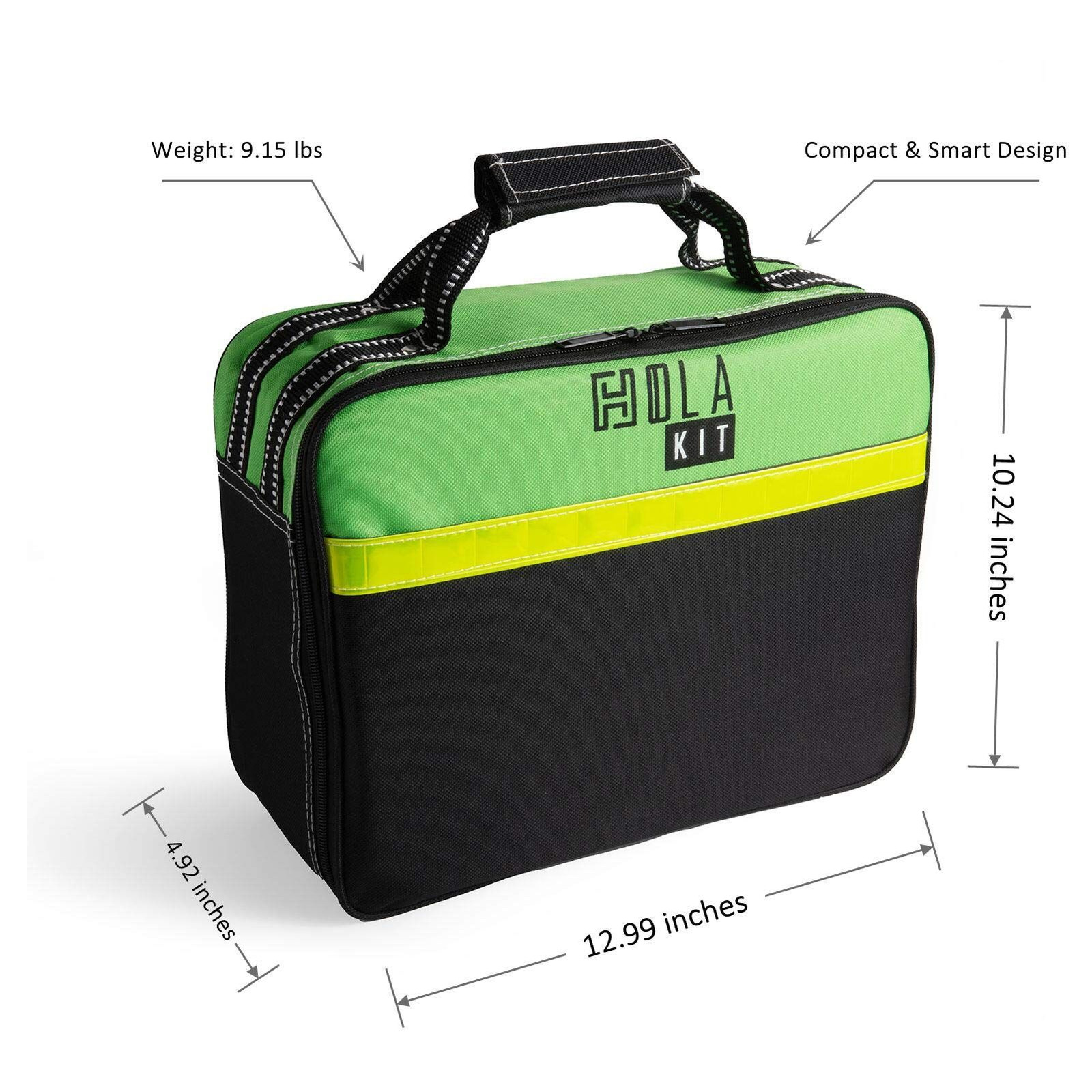 HolaKit 78-Piece Car Emergency Kit – Comprehensive 78 PCS, Green and Black