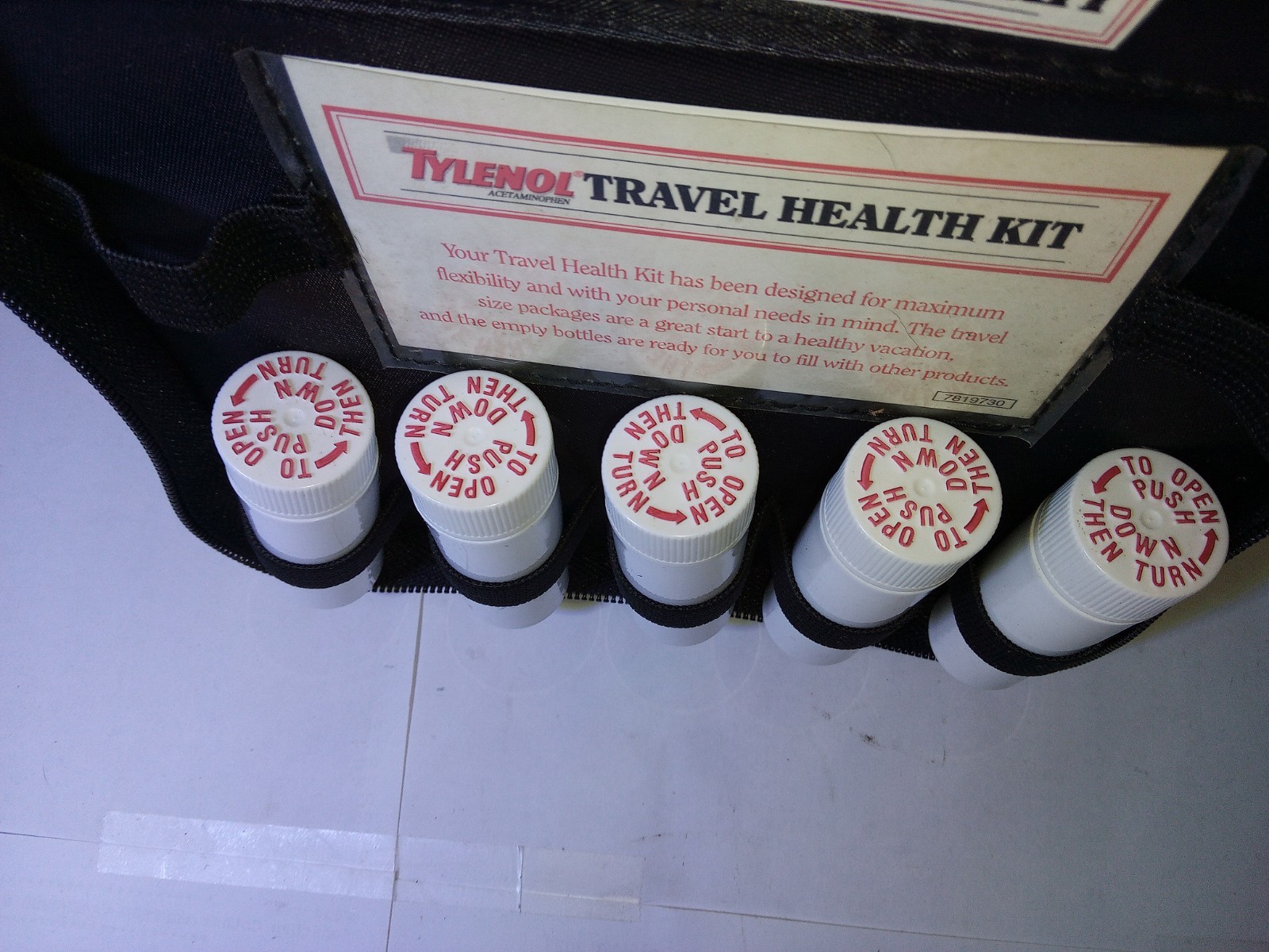 Tylenol Travel Health Kit With Storage Pouches And 5 Empty Bottles