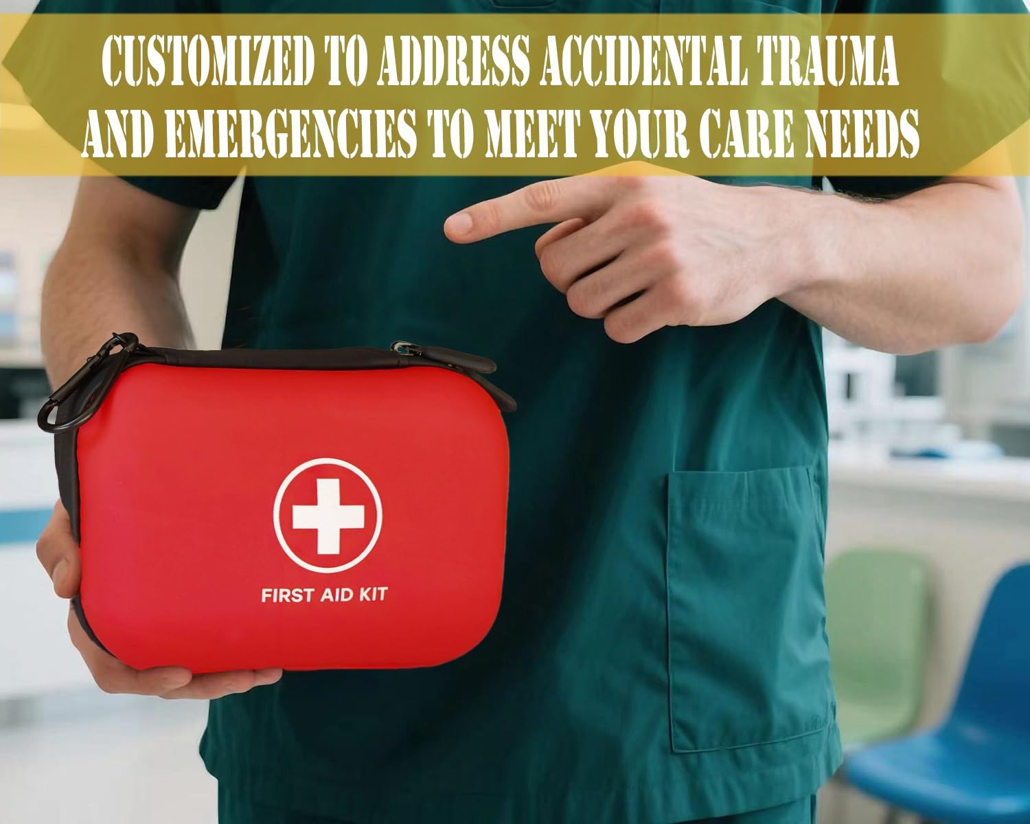 196 Piece First Aid Kit Waterproof Hard Shell Portable Medical Outdoor Emergency