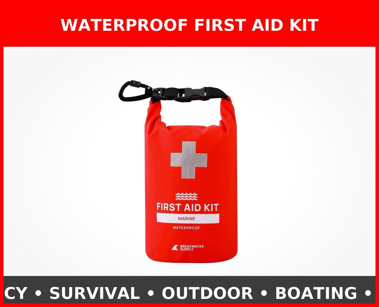 ™ Waterproof Marine First Aid Kit Boat Safety Tool Kit, 100 Piece AFAK Emerge…