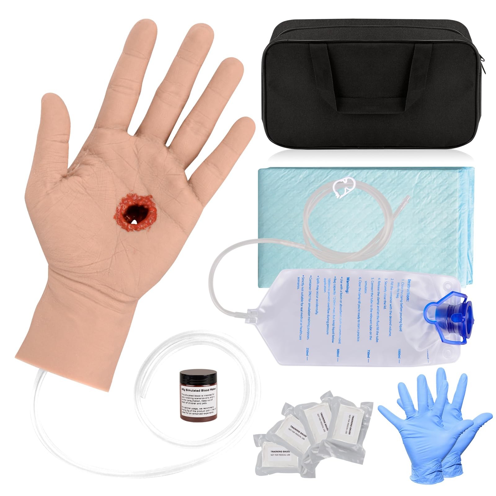 Hand Wound Packing Trainer Kit,GSW Through, Stop the Bleeding Training, Bleed…