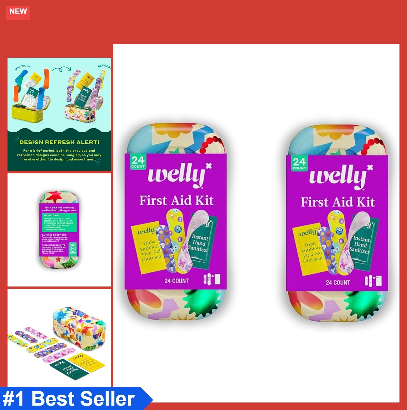 On The Go First Aid Kit Assorted Bandages Ointments Cleansing Wipes Travel
