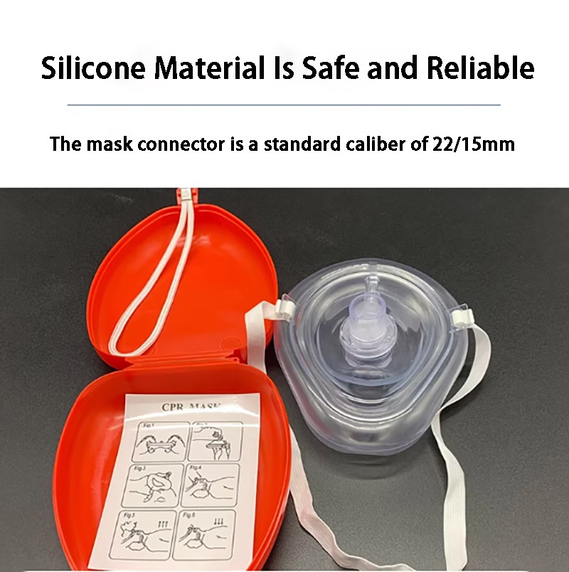 1 Pcs Reuseable Pocket CPR Mask With One-Way Valve Breathing Mask Emergency