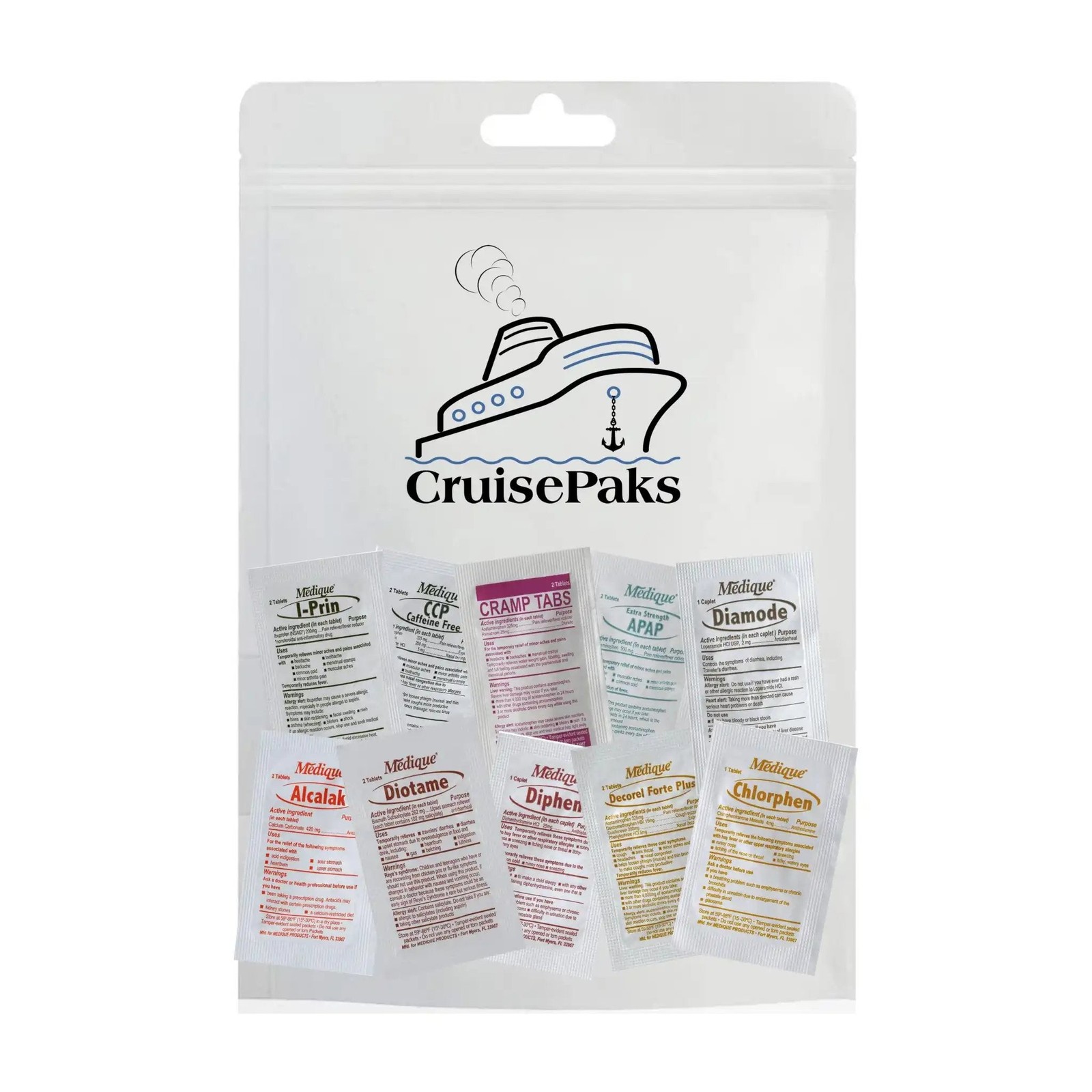 Cruise Essentials Travel First-aid Refill-Kit Deluxe IFAK Designed For Cruisers