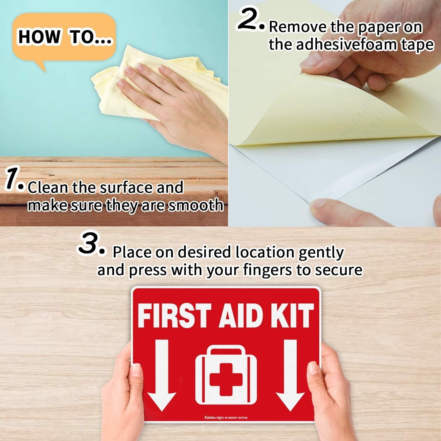 Durable Waterproof First Aid Kit Decals – 10×7 Inches, Easy to Install, 2 Pack