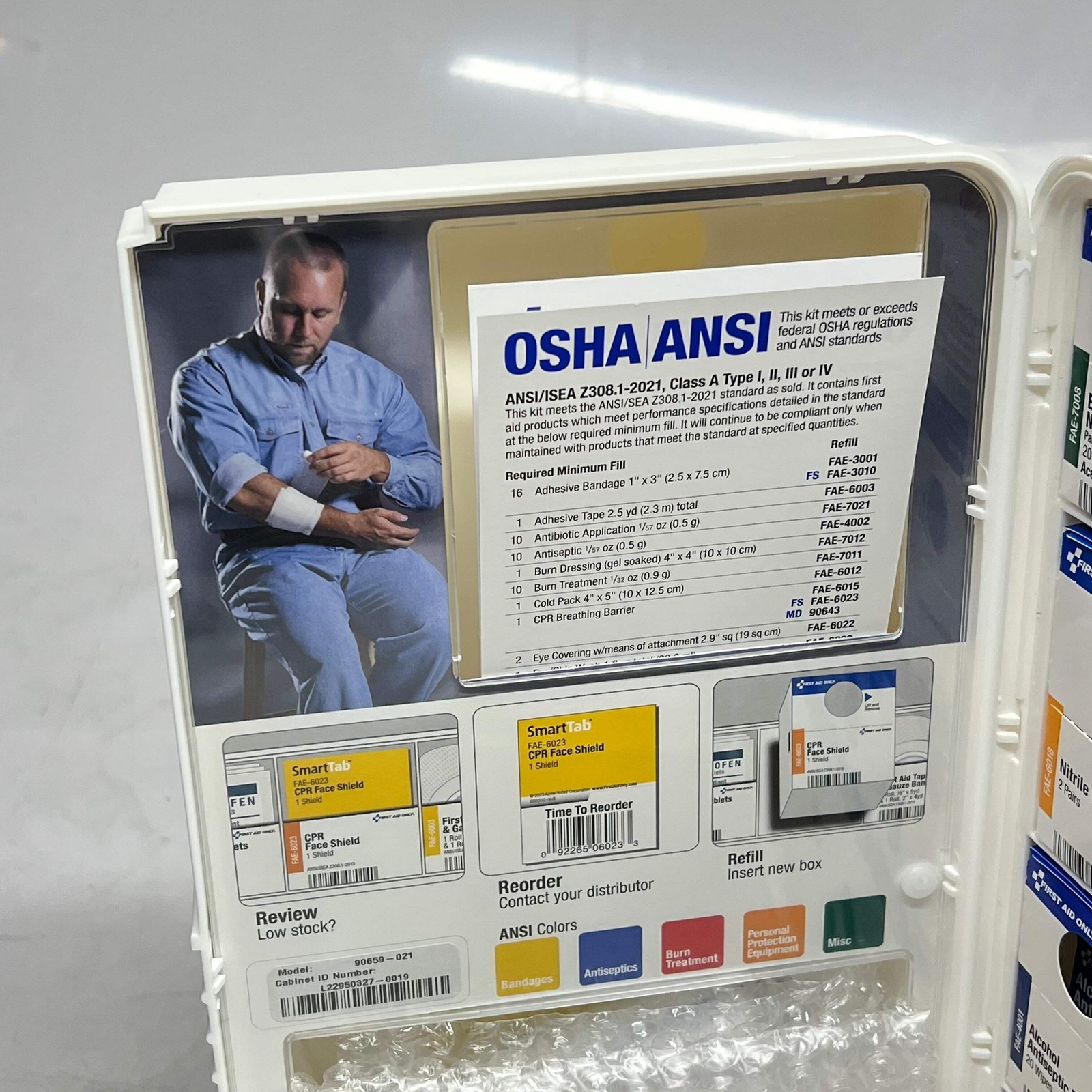 FC SAFETY First Aid Cabinet Smart Compliance Food & Meds 90659-021 BB 03/27