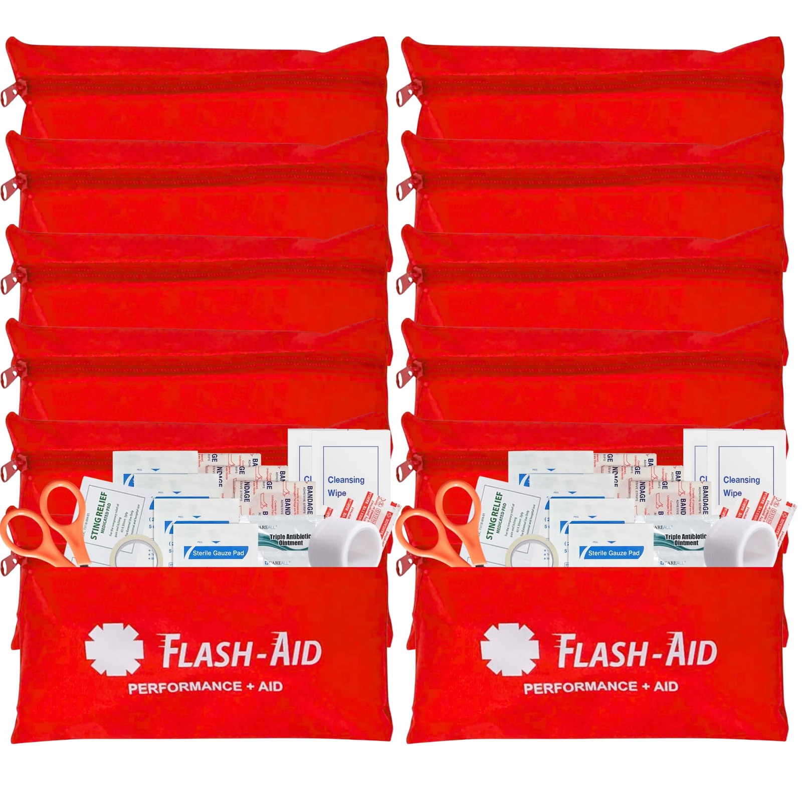 Mini First Aid Kits – 12Pack Bulk Travel Emergency Kits in Reusable Pouches –…
