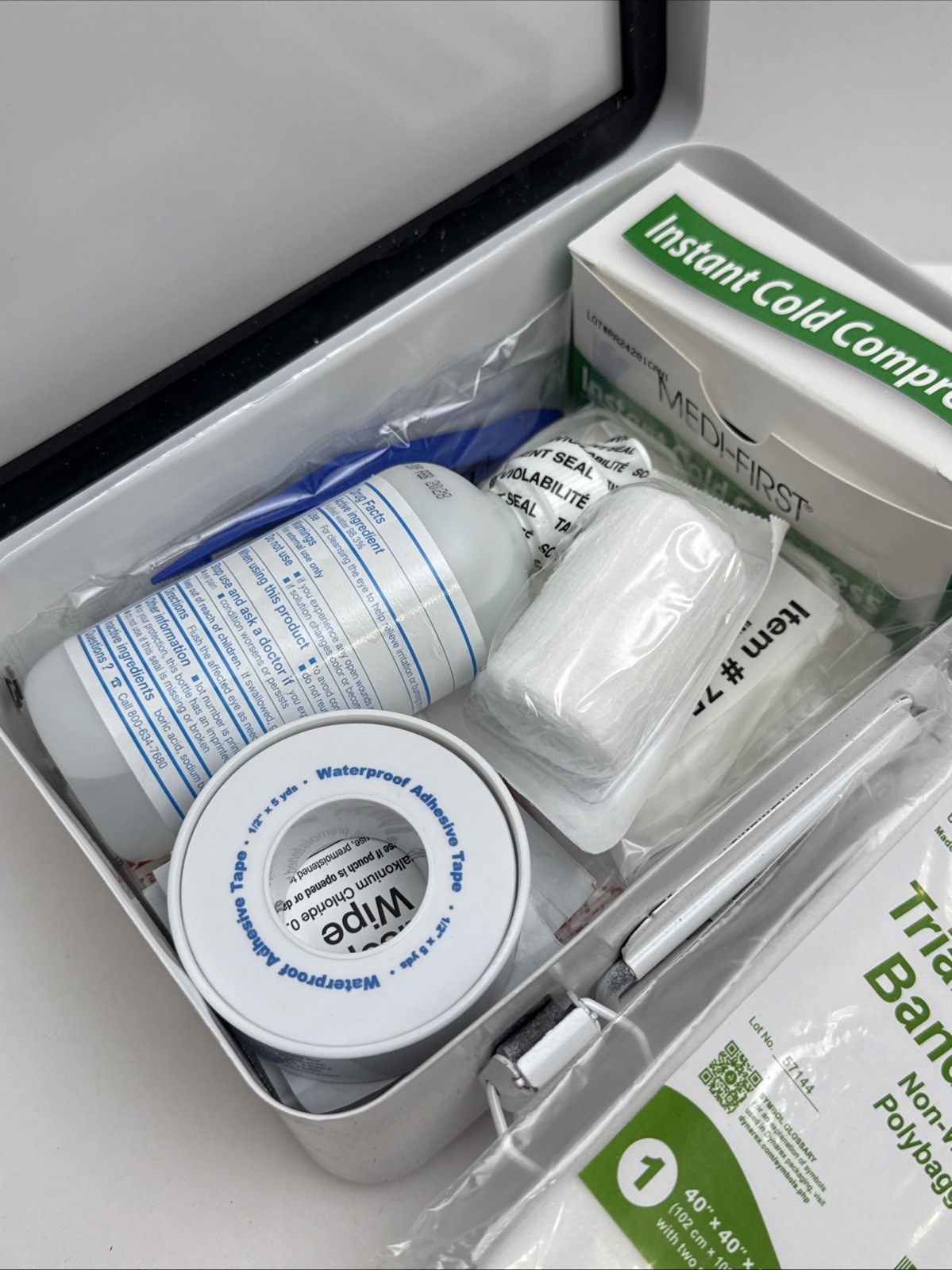 Fastenal Small Vehicle First Aid Kit – EXP 02/2028 – Metal Container