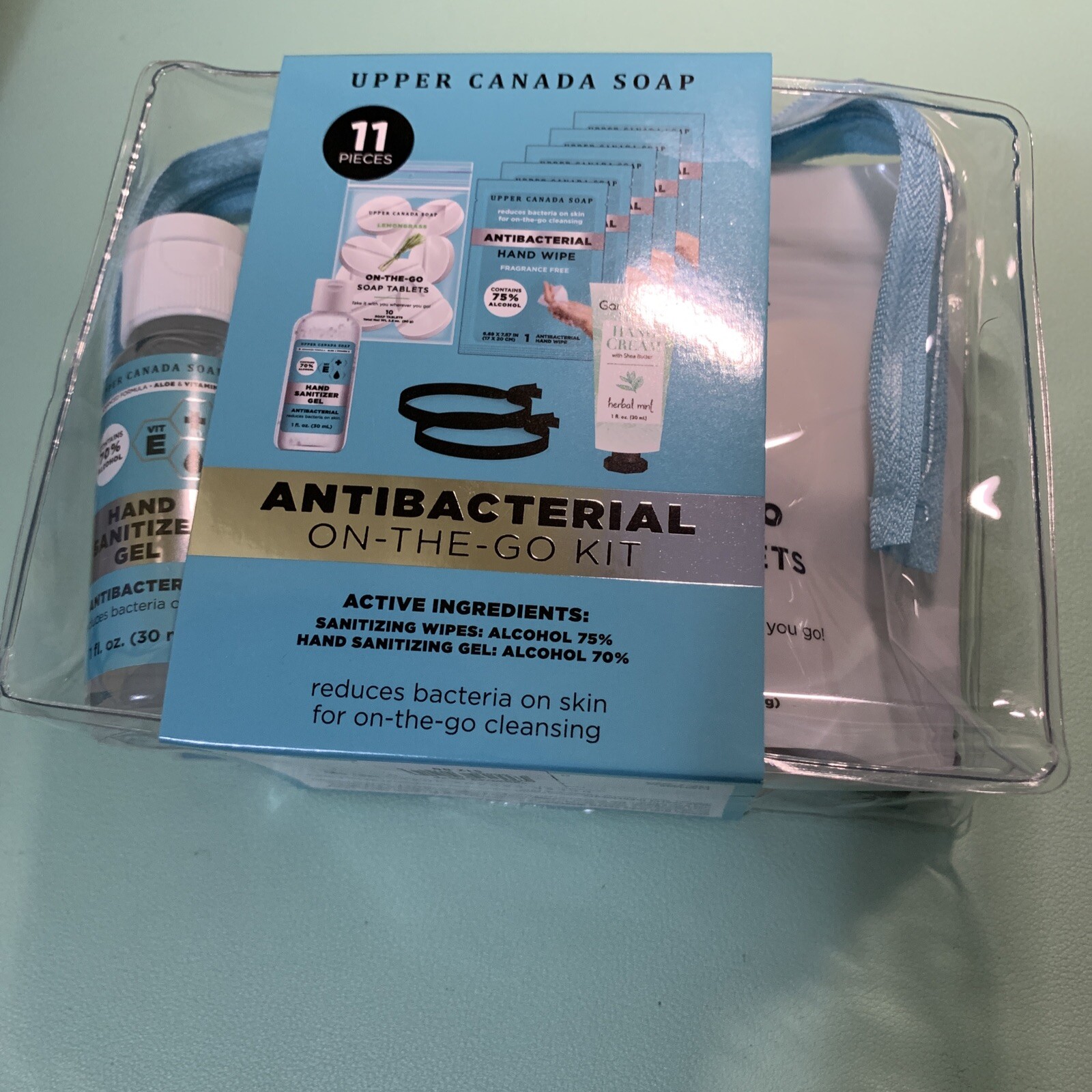 Antibacterial On-The-Go-Kit Bag, By Upper Canada Soap, 11 Piece, Lotion