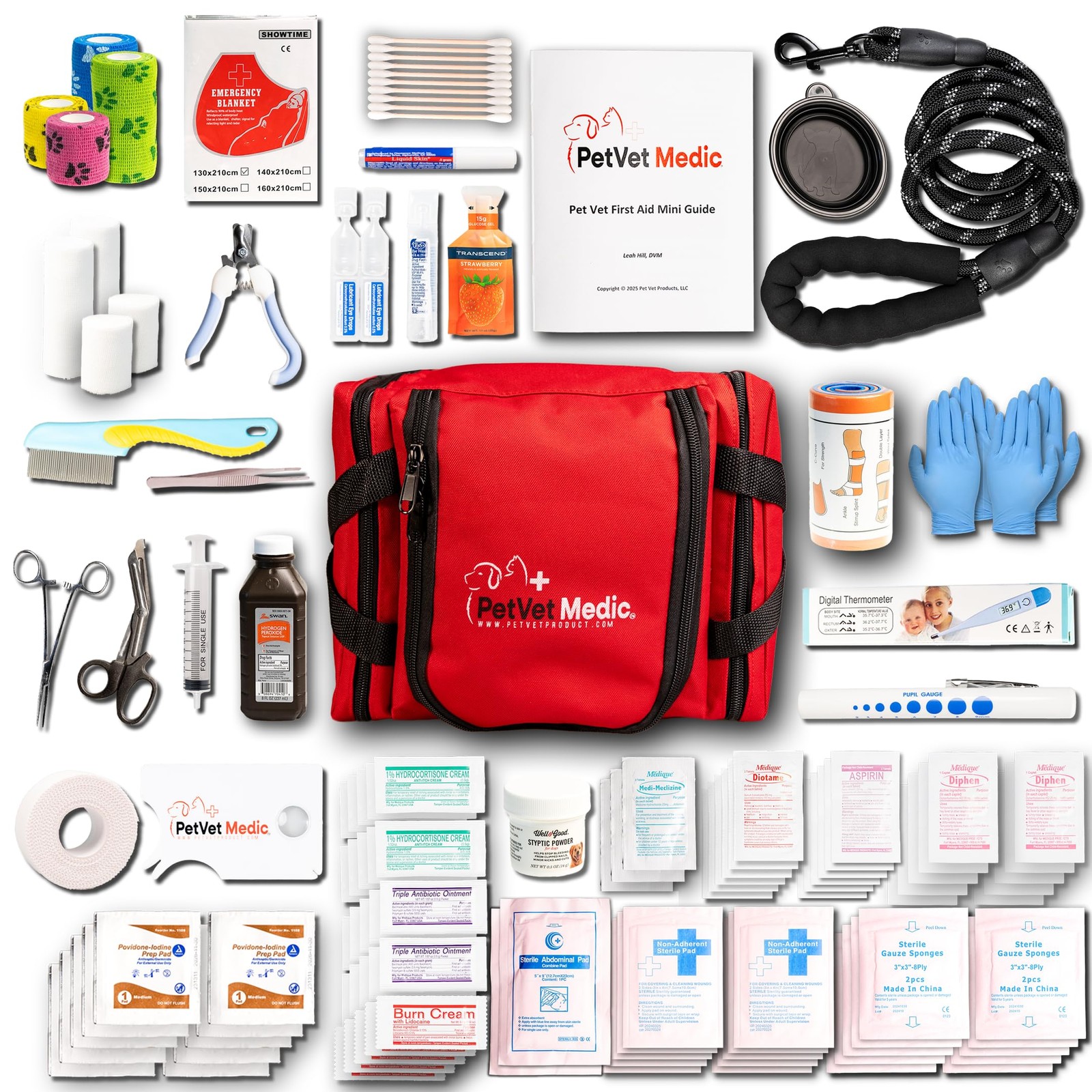 Cat & Dog First Aid Kit – Dog Emergency Kit, Health Supplies & Wound Care -wi…