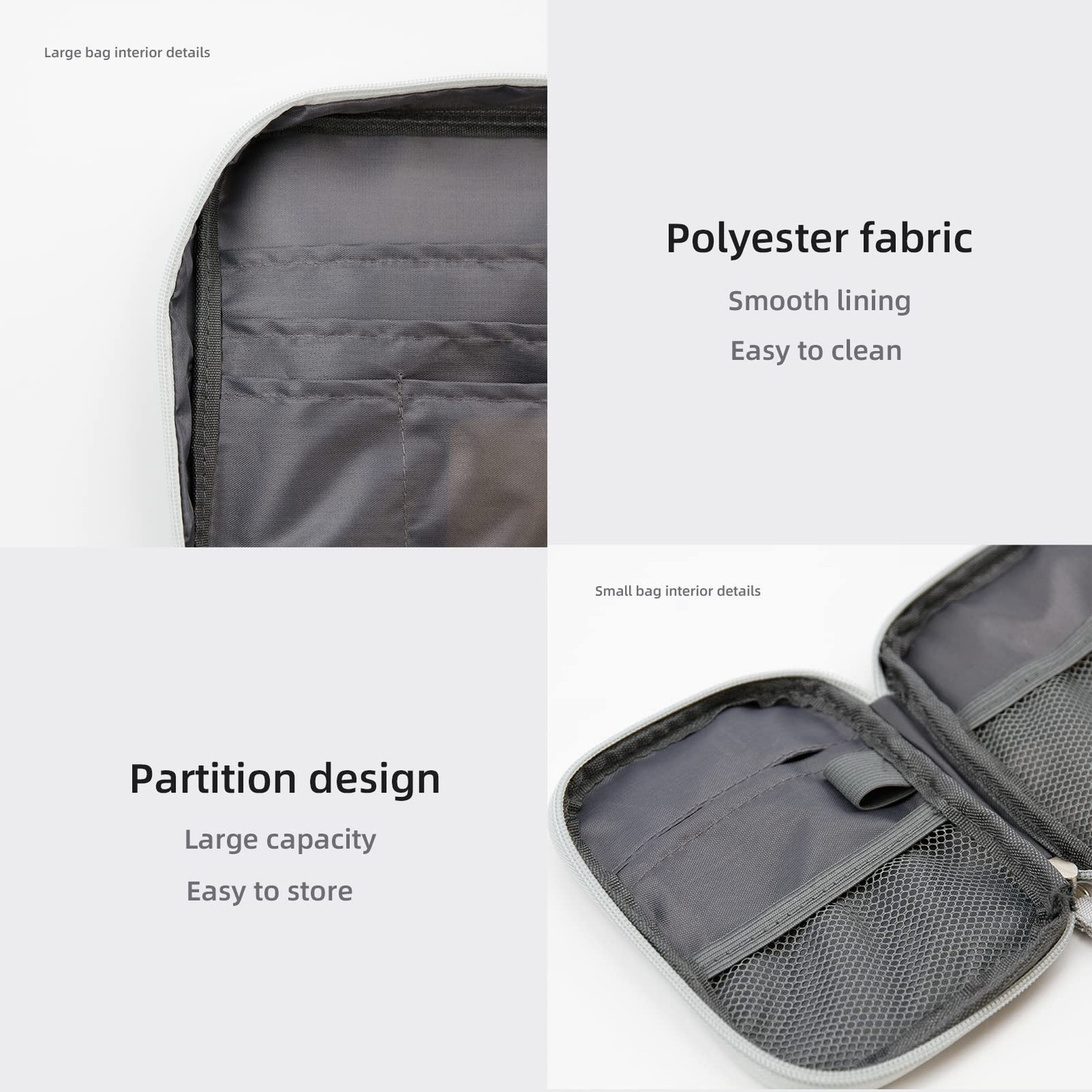 TOPASION First Aid Bags Empty, Travel Medicine Bag, 2 Piece Set, Oxford Grey