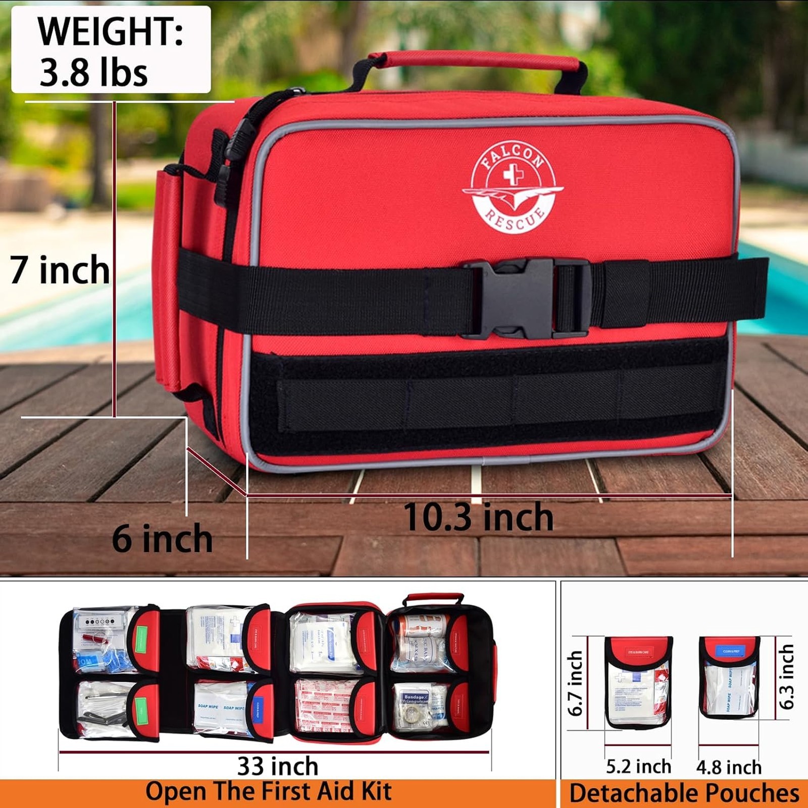 First Aid Kit 418 Pieces for Home Travel Camping Hiking Outdoor Emergencies