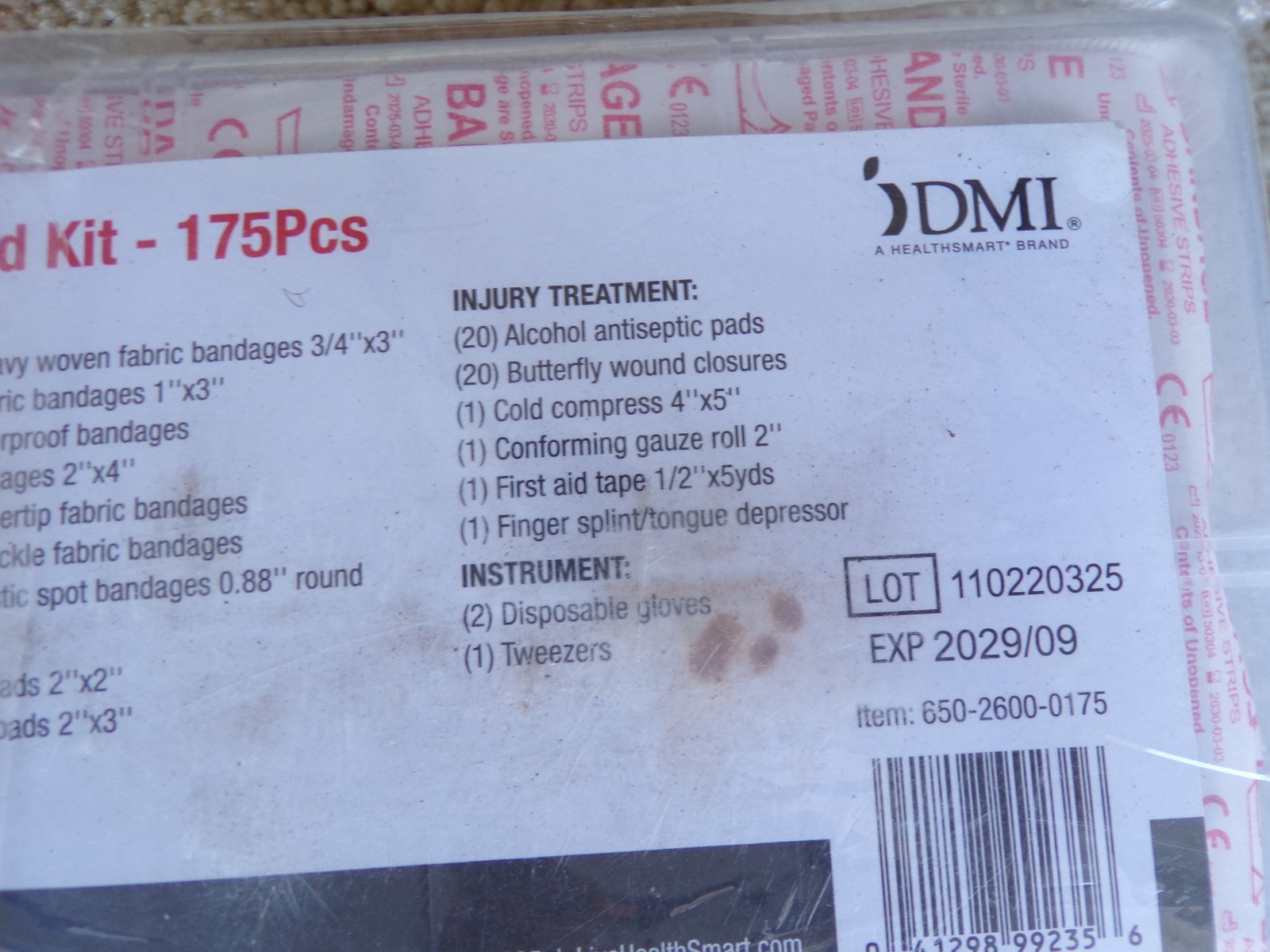 DMI 175-Piece First-Aid Kit, All-Purpose, for Minor Cuts & Scrapes Bandages @h27
