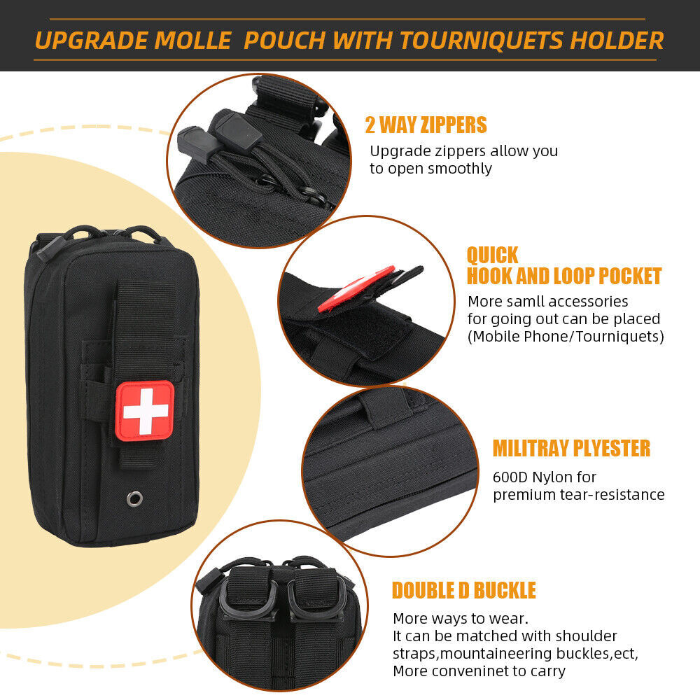 Tactical Emergency EMT Pouch Medical First Aid Kit Military EDC Molle Trauma Bag
