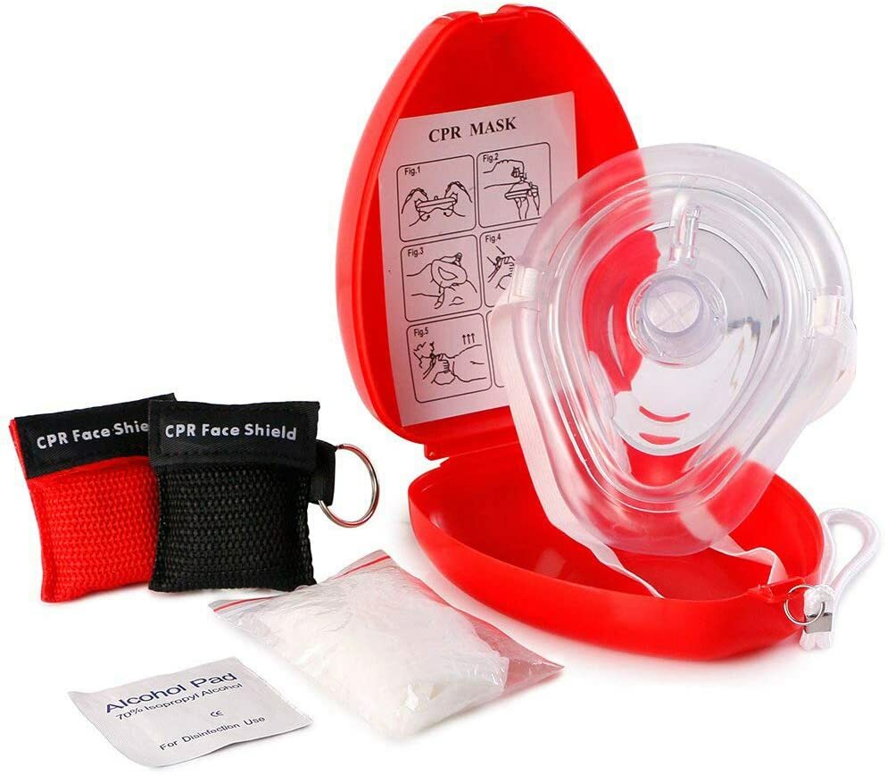 CPR Mask with One-Way Valve – First Aid Face Shield – With Bonus Pocket CPR Mask