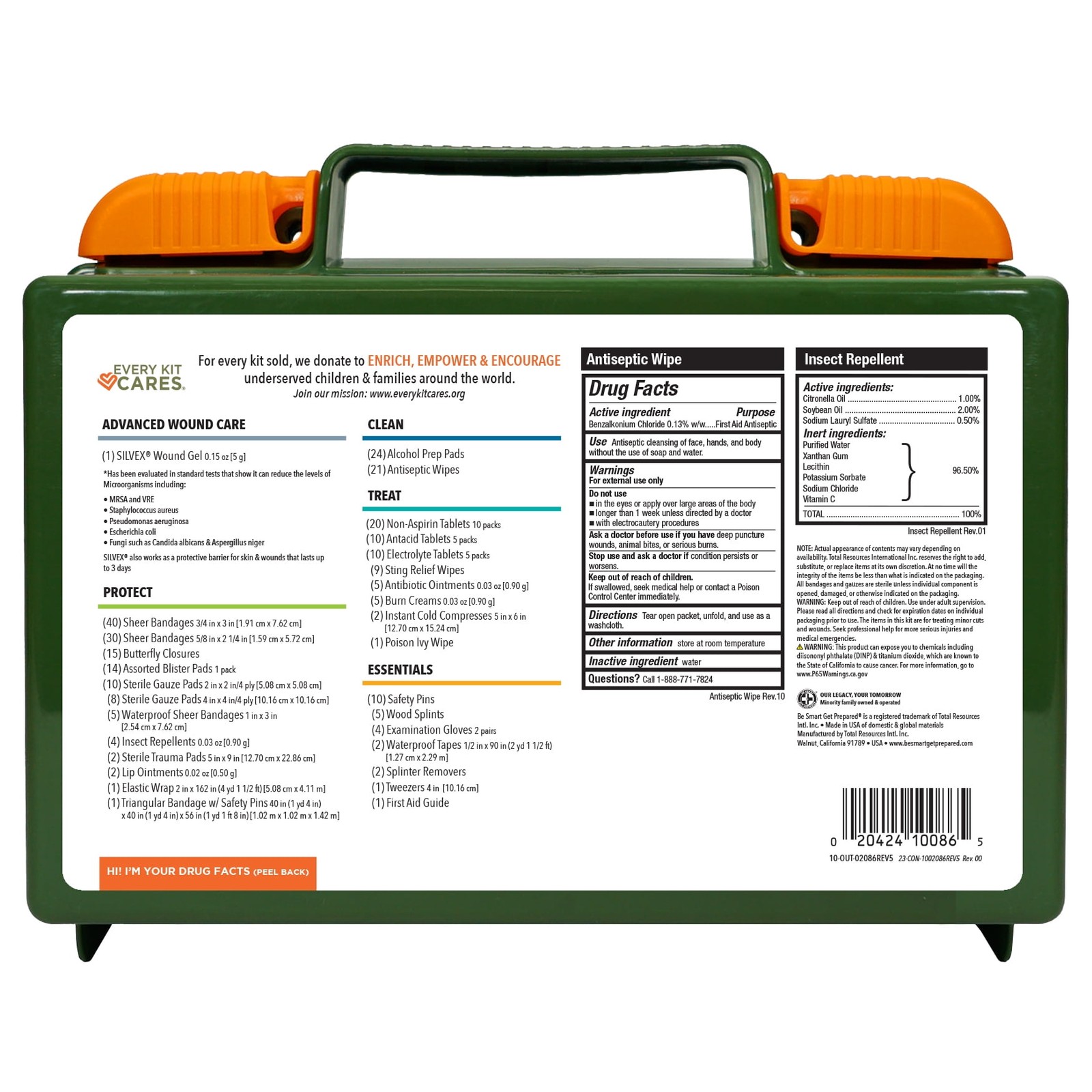 265pc Outdoor First Aid Kit Treatments Burns Cuts Insect Bites Camping Hiking US
