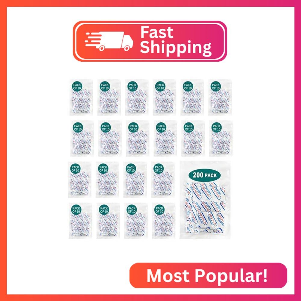 Hombao 200 Packs 300CC Oxygen Absorbers for Food Storage, Food Grade Oxygen Abso