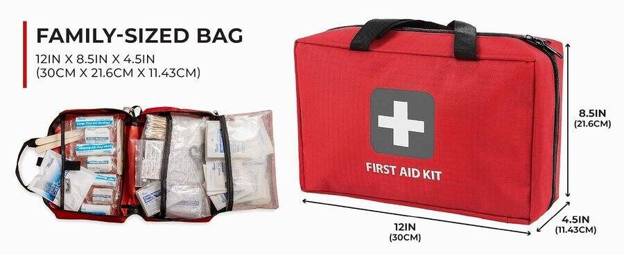 Thrive First Aid Kit 291 Pieces Great For Home Office or Vehicle