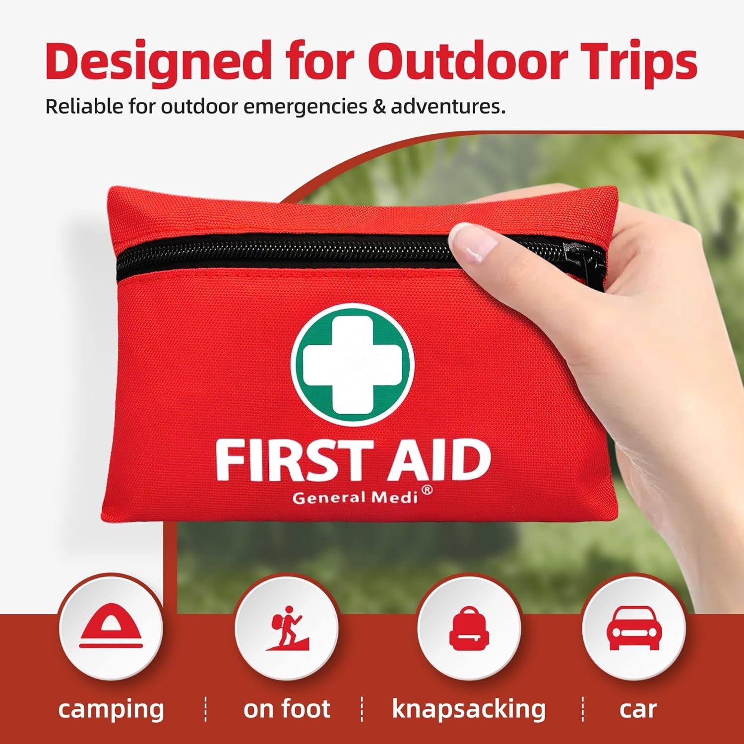 110 Piece Small First Aid Kit -Includes Emergency Foil Blanket & Scissors