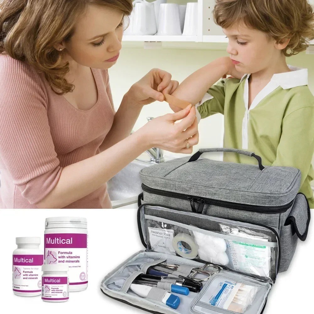 Travel First Aid Kit Bag Medical Organizer Medicine Storage Case Home Car