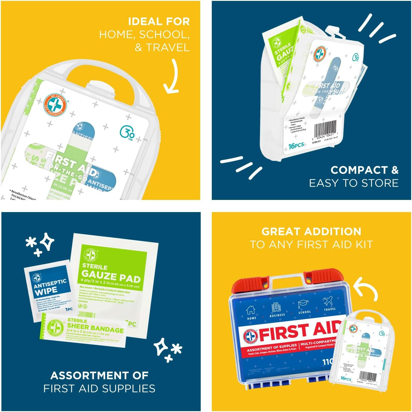 Compact First Aid Kit, FSA/ HSA Eligible (Packaging May Vary)
