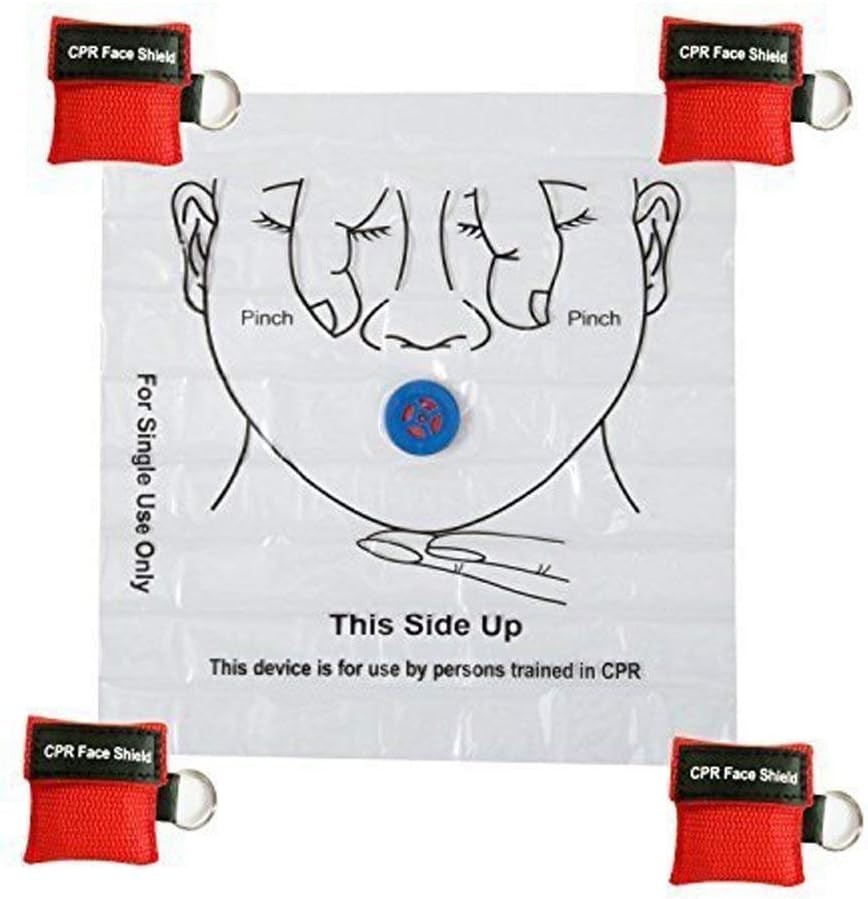 Pack of 5pcs CPR Face Shield Mask Keychain Ring First Aid Kit CPR Face Shields f
